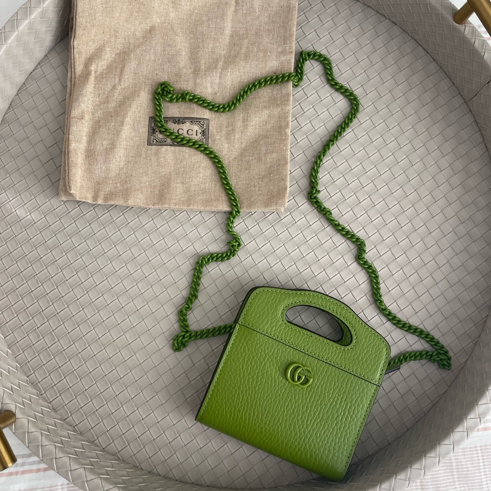 Gucci GG Marmont Top Handle Cardholder - Green